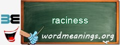 WordMeaning blackboard for raciness